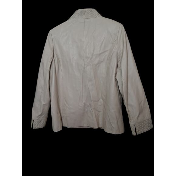 Balmain Ivory Lambskin Leather Coat Jacket Couture Eu Size 15 or US 12  *READ - Picture 2 of 13